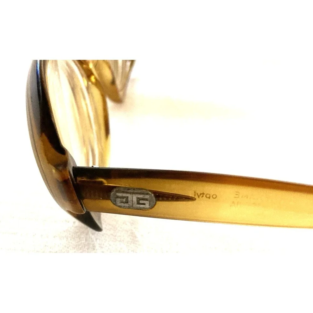 Vintage 70s Givenchy Oversize Eyeglass Frames UNICO Amber Brown Fade Austria